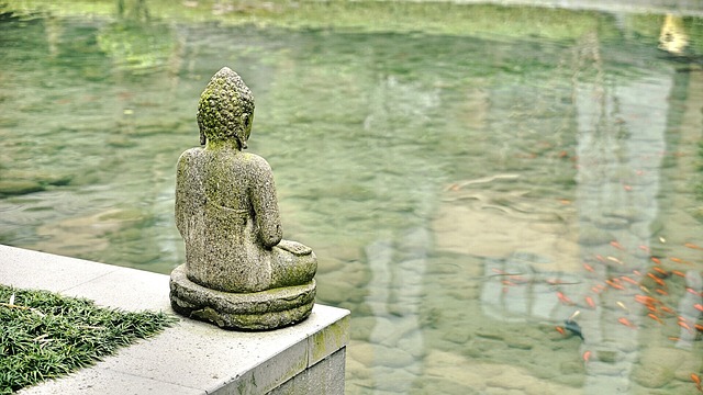 buddha pond statue