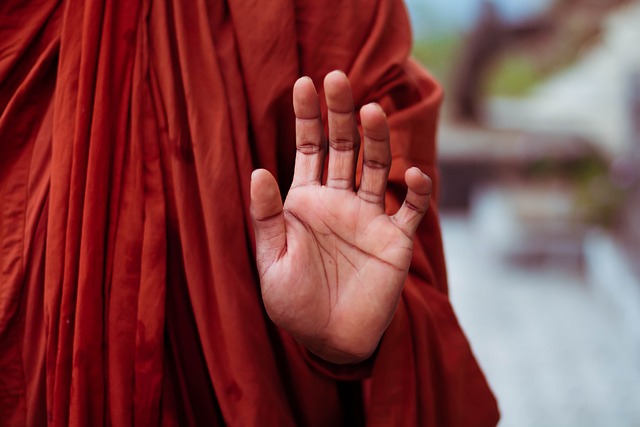 monk mudra hand