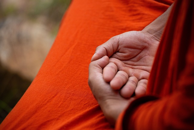 hands meditation monk